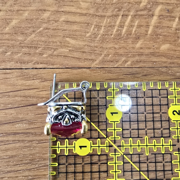 Ruby Rhinestone Pendant and Earring Set - Picture 11 of 11